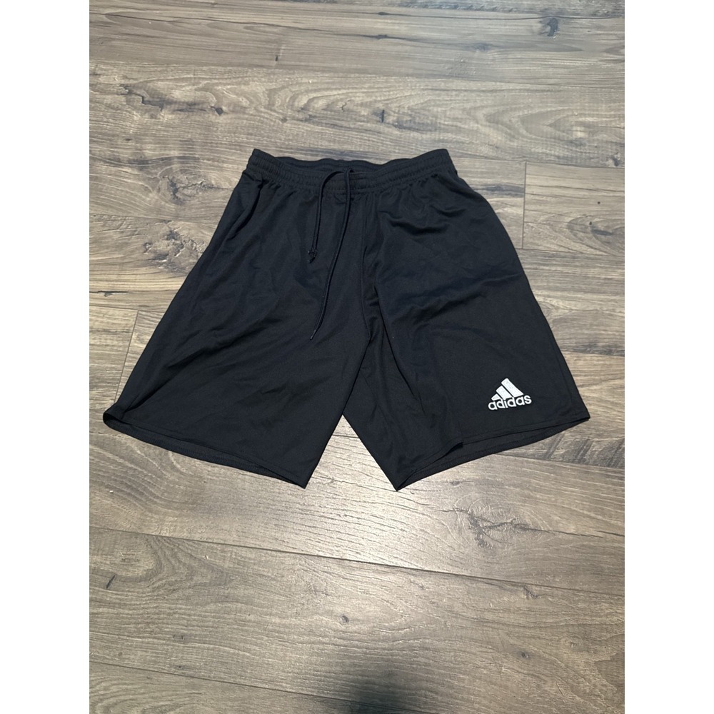 Adidas Men's Black Athletic Shorts Size Small Drawstring Climalite Logo